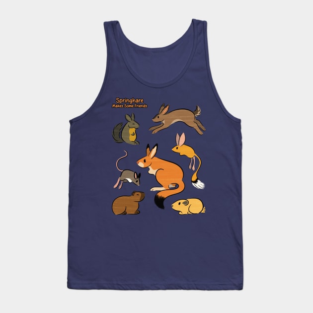 Springhare Makes Some Friends Tank Top by DeguArts